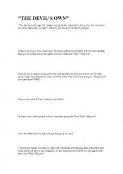 English Worksheet: The devils own