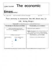 English Worksheet: economy and economics