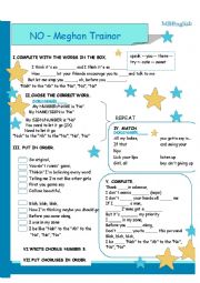 English Worksheet: No by Meghan Trainor