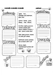 English Worksheet: Words-Words-Words /Categories 1