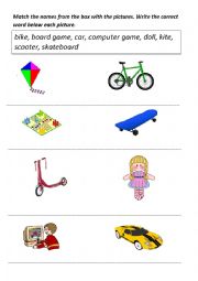 English Worksheet: Toys