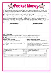 English Worksheet: 9th form Module 1 Lesson 4 Pocket Money (group session)