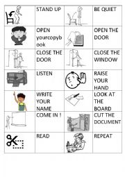 English Worksheet: school orders dominoes 2 pages 28 dominoes