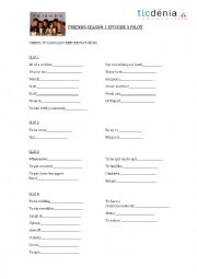 English Worksheet: Friends season 1 episode 1