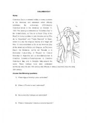 English Worksheet: Columbus day