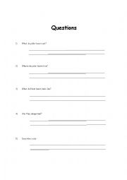English Worksheet: Questions about Polar Bear