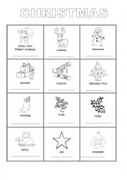 English Worksheet: picture dictionary: christmas