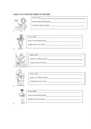 English Worksheet: PROFESSIONS