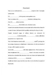 English Worksheet: Phone Booth Movie exercise to practice numbers
