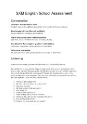 English Worksheet: ESL Assessment Beginner