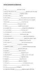 English Worksheet: comparative adjective