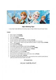 English Worksheet: Birthday Flyer