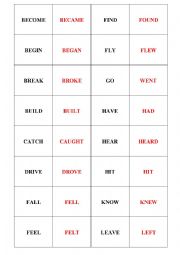 English Worksheet: Irregular verbs memory 2