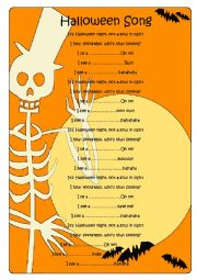 English Worksheet: Halloween Song