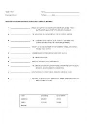 English Worksheet: Poetry and Music Test