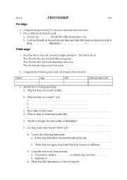 English Worksheet: friendship 