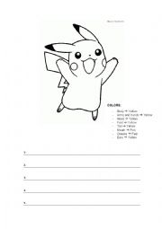 English Worksheet: Describe a Pokemon