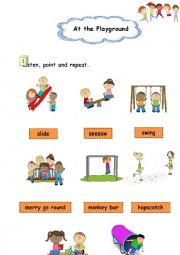 English Worksheet: At the playground