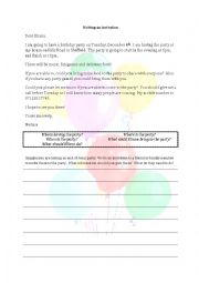 English Worksheet: invitations