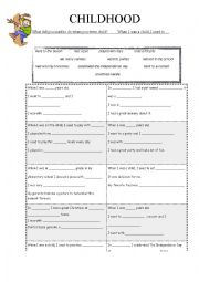 English Worksheet: Childhood memories