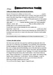 English Worksheet: 2ND FORM CONSOLIDATION TASKS