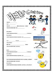 English Worksheet: hello goodbye