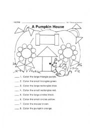 English Worksheet: A pumpkin house