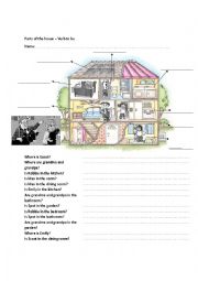 English Worksheet: house verb to be