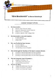 English Worksheet: Watching a Movie: Erin Brochovich