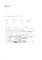 English Worksheet: Mixed Worksheet Vocabulary