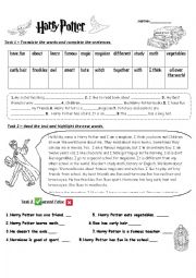 Harry Potter/ worksheet / 3 pages