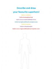 English Worksheet: Superhero description