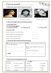 English Worksheet: Listening about celine dion