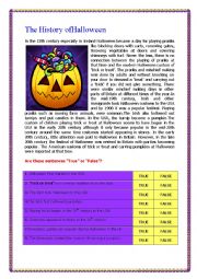 English Worksheet: The History of Halloween