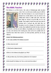 English Worksheet: The ESOL Teacher