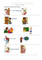 English Worksheet: Classroom language