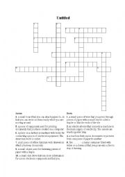 English Worksheet: Business - office equipment vocabulary crossword 