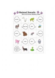 English Worksheet: Animal sounds