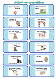 English Worksheet: Adjectives+prepositions- speaking