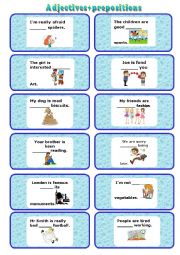 English Worksheet: Adjectives+prepositions- speaking