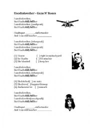 English Worksheet: Used to love her - Guns N Roses