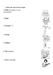 English Worksheet: Vocabulary for verbs