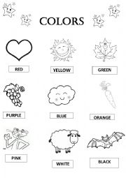 English Worksheet: colours