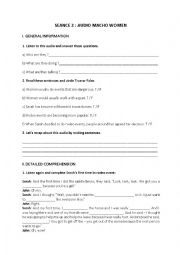 English Worksheet: gender gaps macho women