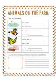 ANIMALS ON THE FARM