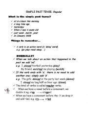 English Worksheet: past simple regular