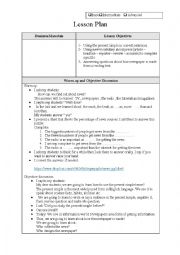 English Worksheet: lesson plan 