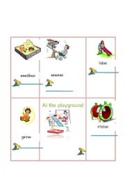 English Worksheet: At the playground