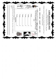 English Worksheet: HALLOWEEN SONG / Fill in exercise + Halloween vocabulary