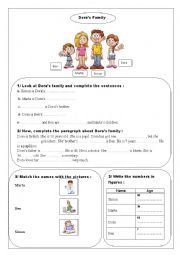 English Worksheet: Family